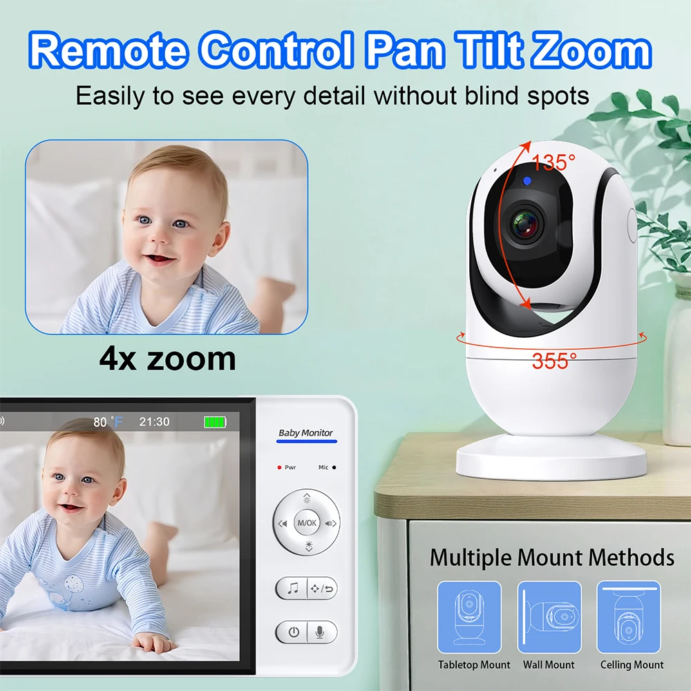 لا واي فاي 7 بوصة مراقبة الطفل - مراجعة Zoom Audio Music وسعره