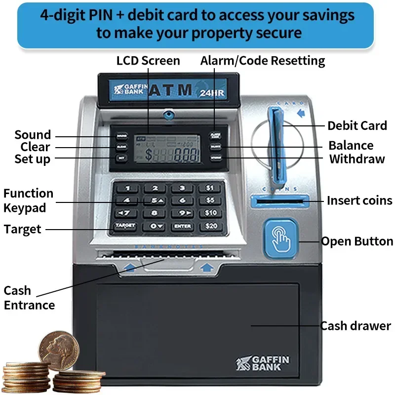 الأطفال ATM التلقائي آلة إيداع - مراجعة Audio Music Maker وسعره