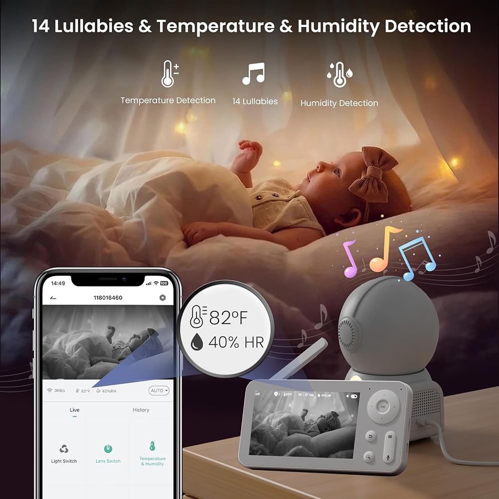 جهاز مراقبة الطفل 2K مع كاميرت - مراجعة Audio Detect Music وسعره